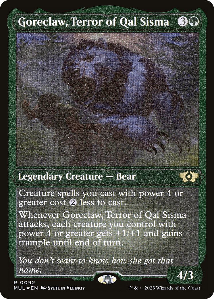 Goreclaw, Terror of Qal Sisma (Foil Etched) [Multiverse Legends] - Trinity Hobby