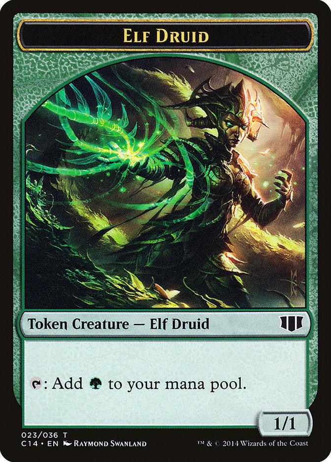 Elf Druid // Beast (020/036) Double-Sided Token [Commander 2014 Tokens] - Trinity Hobby