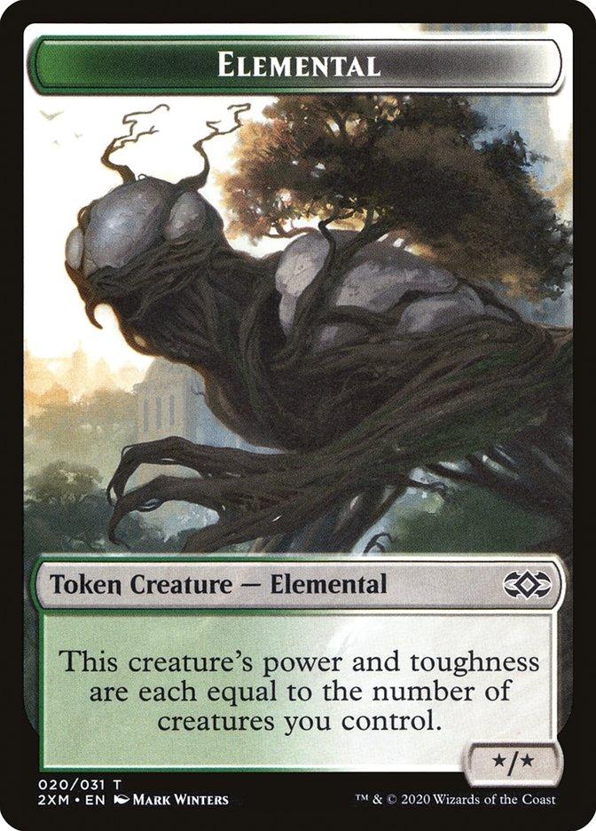 Demon // Elemental Double-Sided Token [Double Masters Tokens] - Trinity Hobby