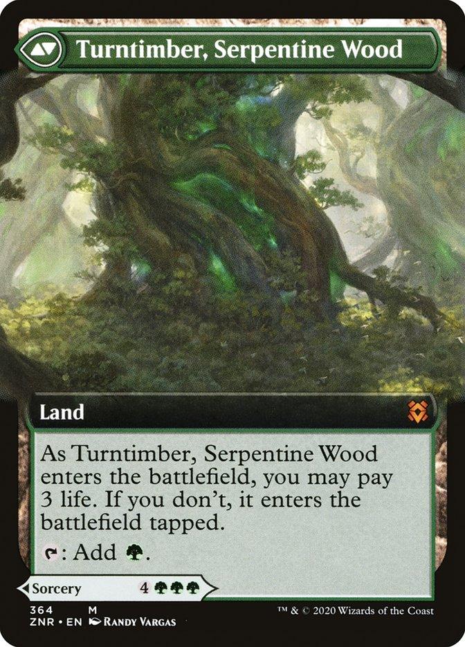 Turntimber Symbiosis // Turntimber, Serpentine Wood (Extended Art) [Zendikar Rising] - Trinity Hobby