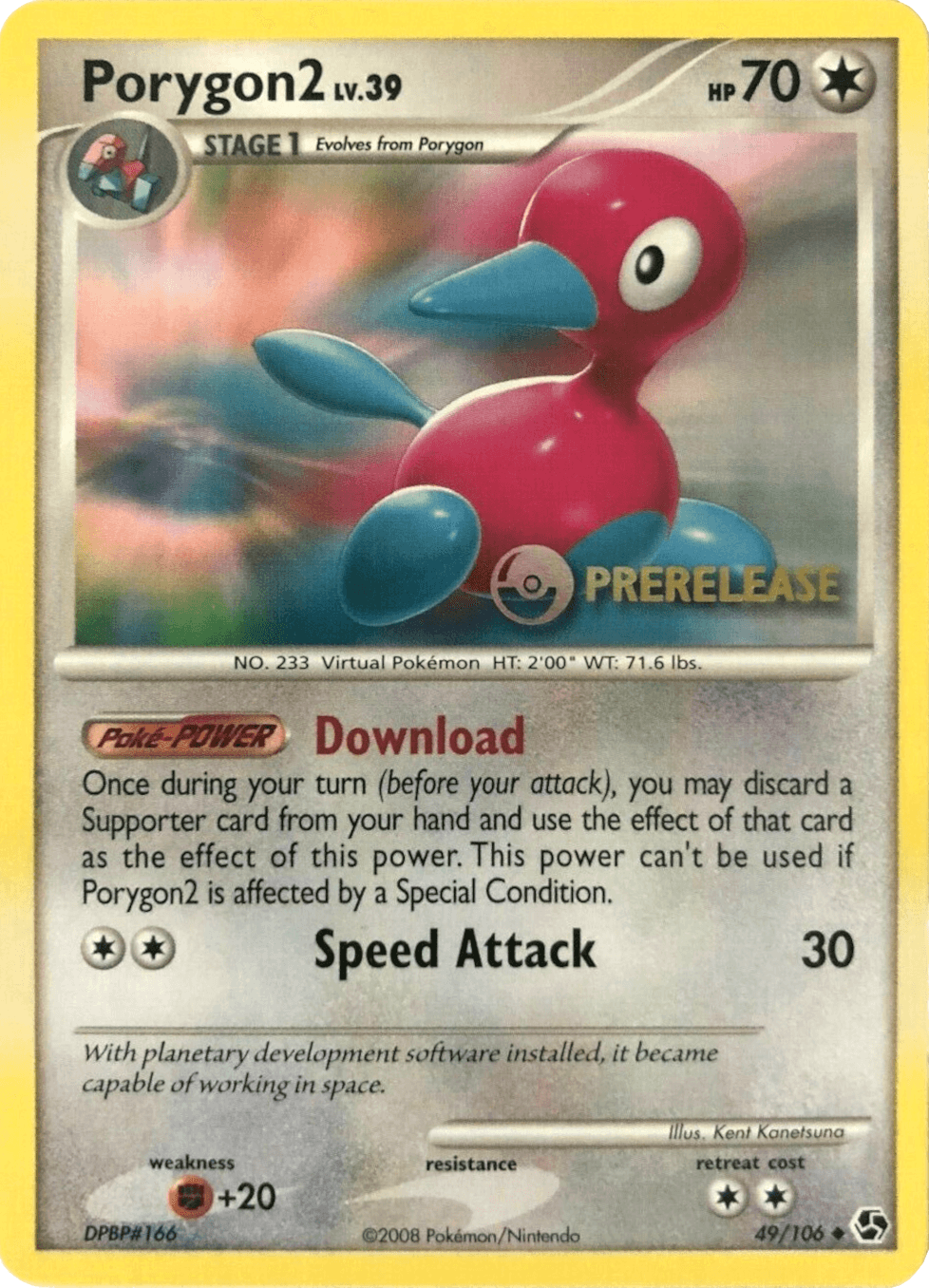 Porygon2 (49/106) (Prerelease Promo) [Diamond & Pearl: Black Star Promos] - Trinity Hobby