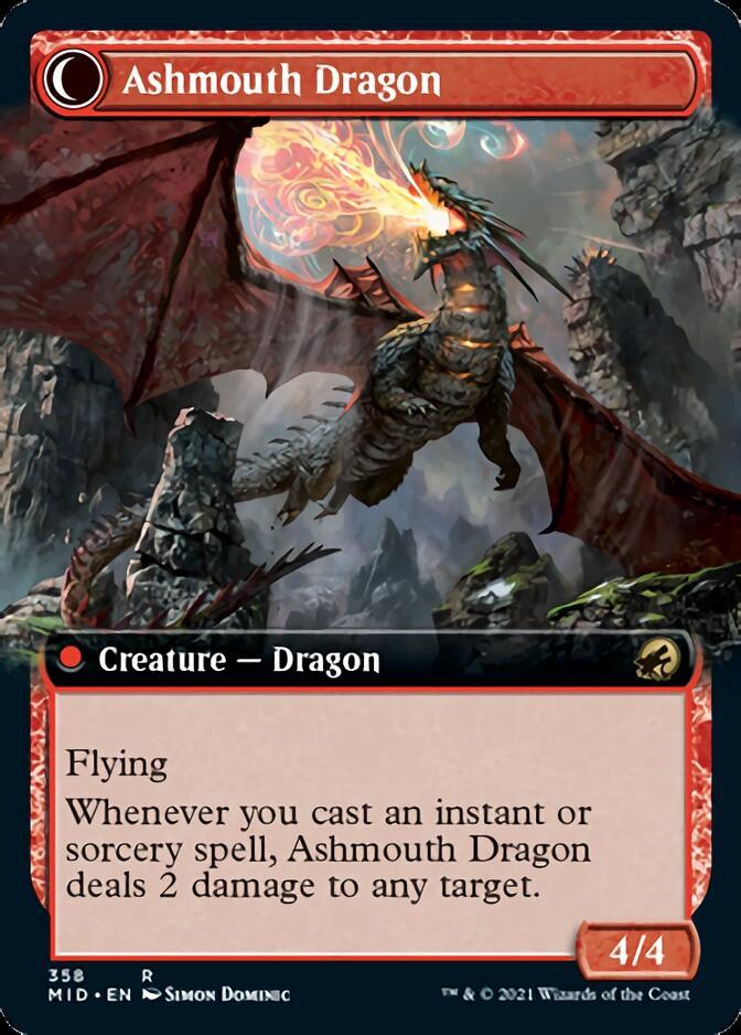 Smoldering Egg // Ashmouth Dragon (Extended Art) [Innistrad: Midnight Hunt] - Trinity Hobby