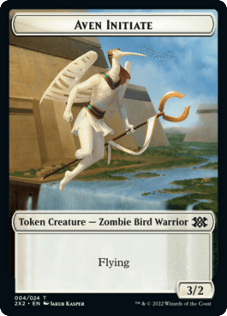 Egg // Aven Initiate Double-Sided Token [Double Masters 2022 Tokens] - Trinity Hobby