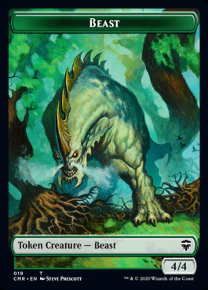 Beast (18) // Beast (19) Double-Sided Token [Commander Legends Tokens] - Trinity Hobby
