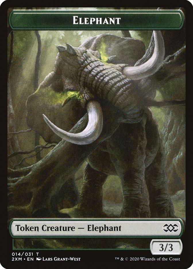 Angel // Elephant Double-Sided Token [Double Masters Tokens] - Trinity Hobby