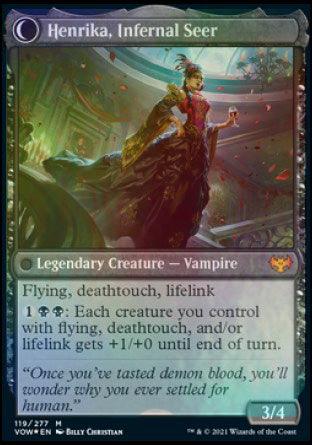 Henrika Domnathi // Henrika, Infernal Seer [Innistrad: Crimson Vow Prerelease Promos] - Trinity Hobby