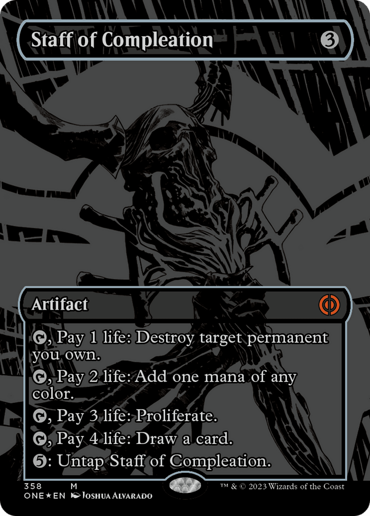 Staff of Compleation (Oil Slick Raised Foil) [Phyrexia: All Will Be One] - Trinity Hobby
