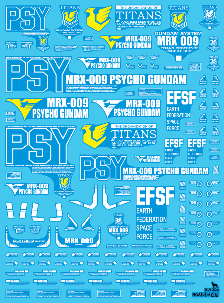 Delpi Decals: HG Psycho Water Decal - Trinity Hobby
