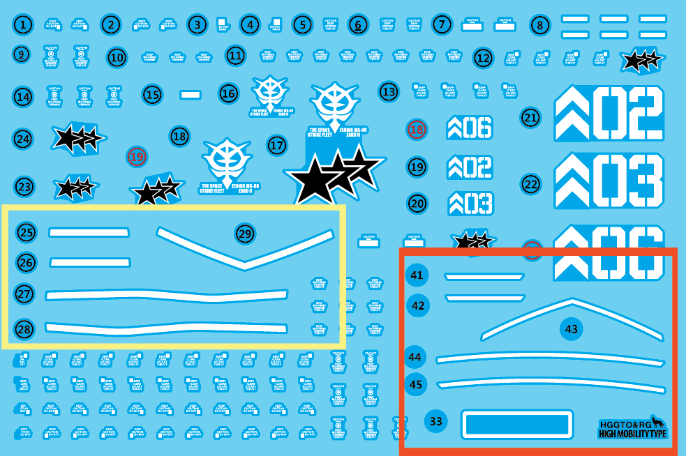 HG & RG The Origin 03 BLACK TRI-STARS(Ortega/Gaia/Mash) WATER DECAL - Trinity Hobby