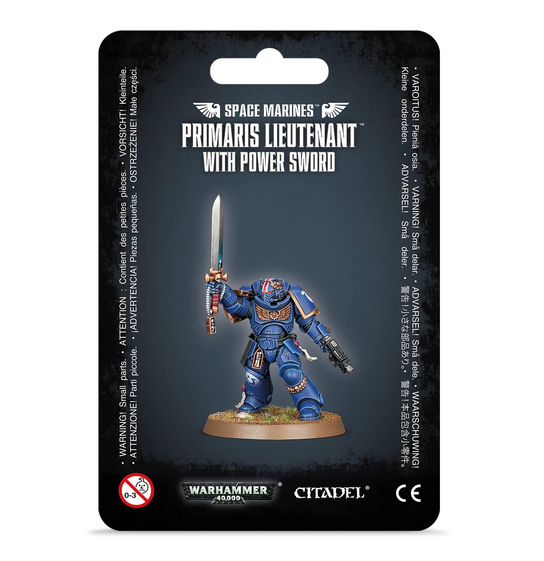 Warhammer 40K: SPACE MARINES PRIMARIS LEUTENANT WITH POWER SWORD - Trinity Hobby