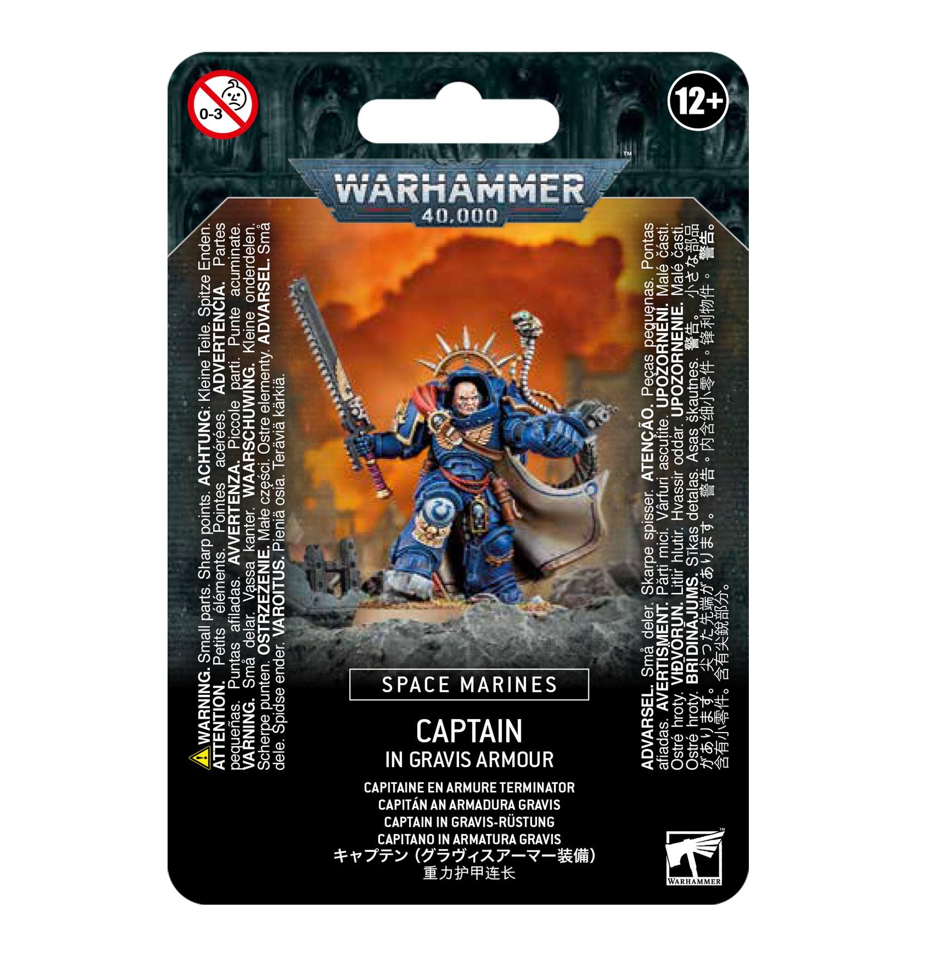 Warhammer 40K: SPACE MARINES CAPTAIN IN GRAVIS ARMOUR - Trinity Hobby