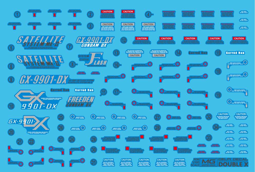 MG DOUBLE X WATER DECAL - Trinity Hobby