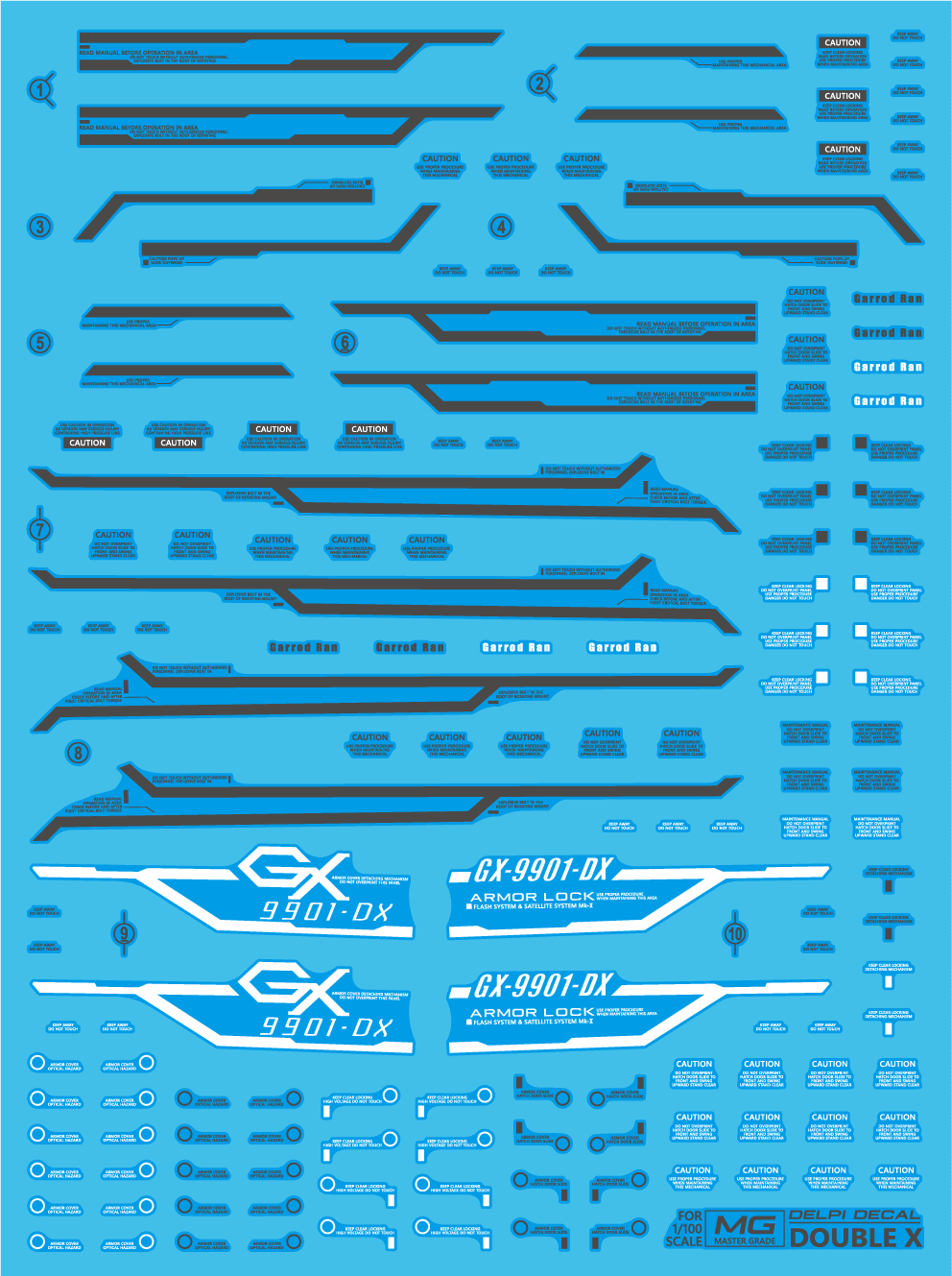 MG DOUBLE X WATER DECAL Delpi (Holo) - Trinity Hobby