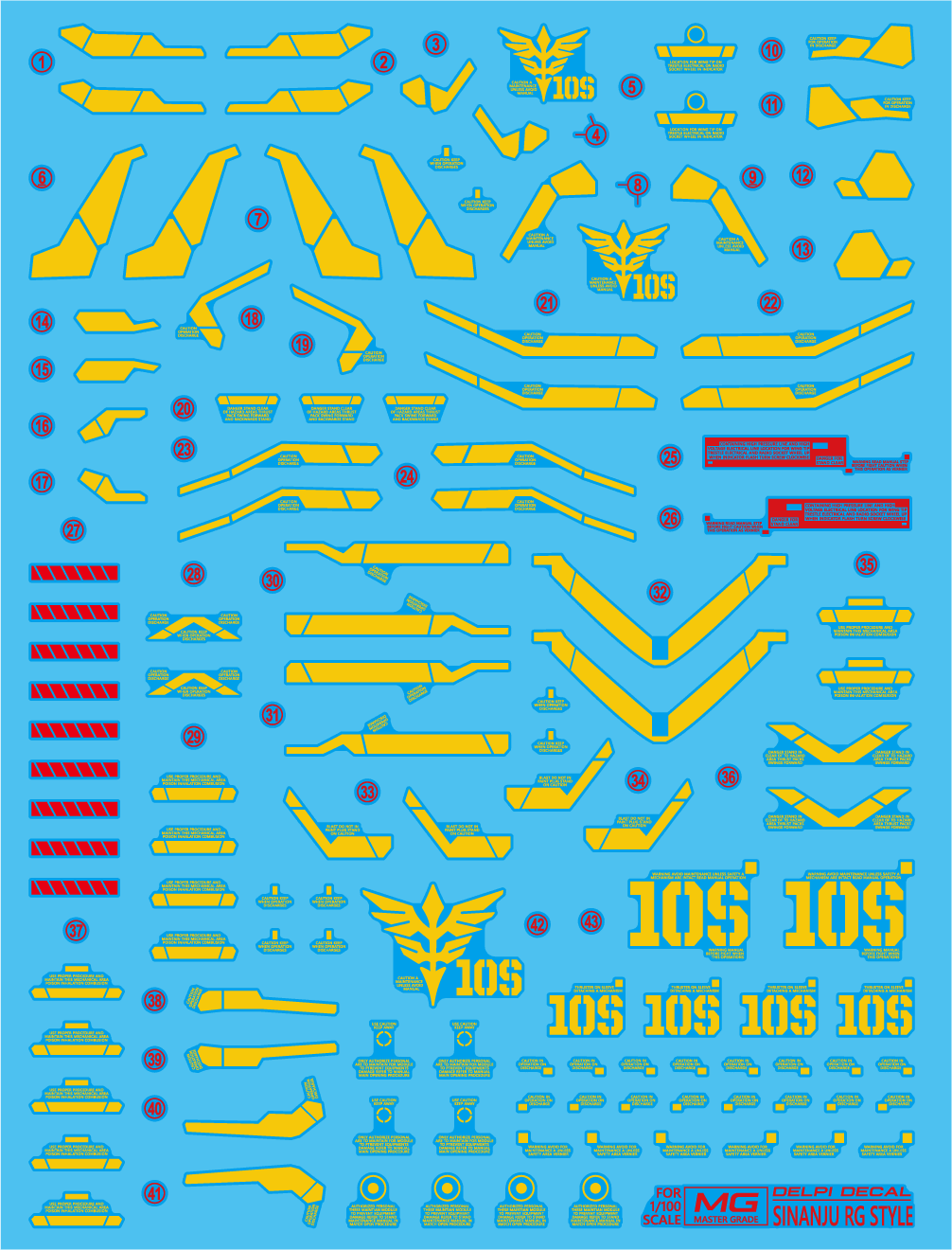 MG SINANJU GOLD HOLO WATER DECAL - Trinity Hobby