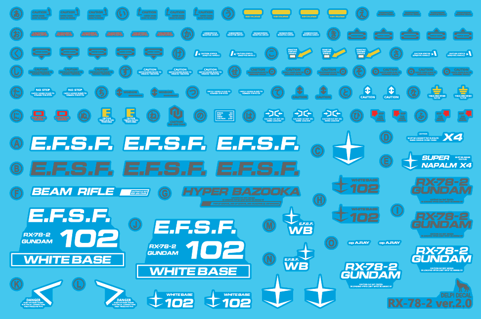 MG RX-78-2 2.0 WATER DECAL - Trinity Hobby
