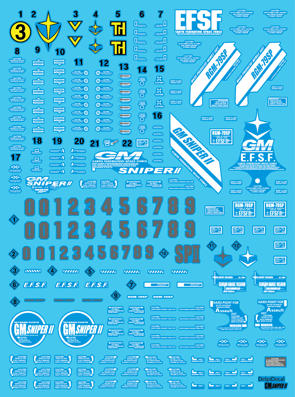 MG GM Sniper II WATER DECAL (Normal) - Trinity Hobby