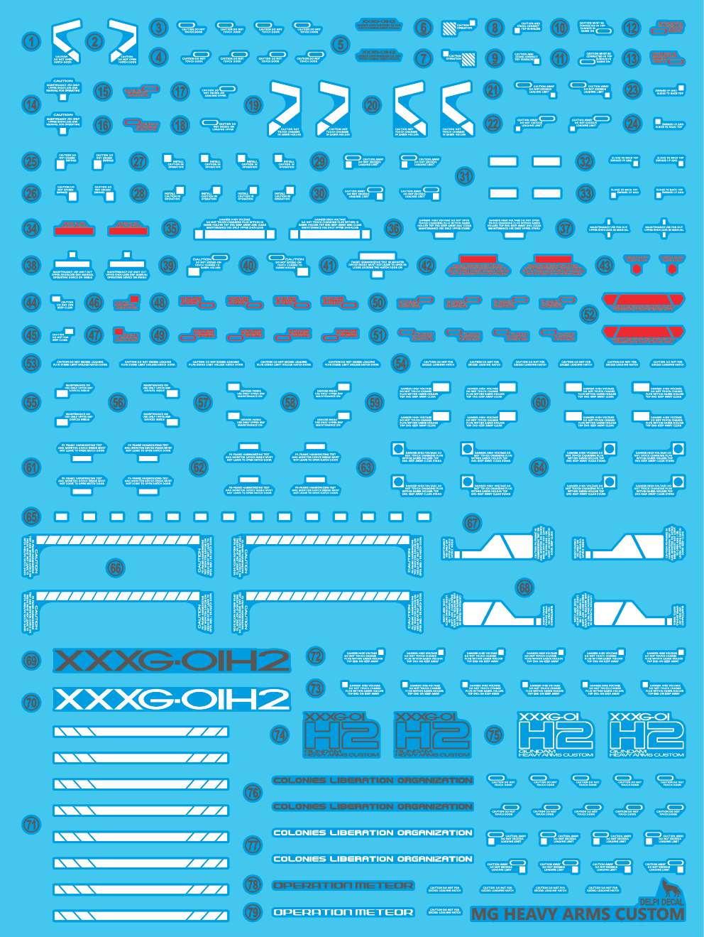 Delpi Decals: MG Heavyarms Custom Water Decal - Trinity Hobby