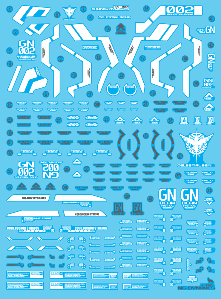 Delpi Decals: MG Dynames Luminous Water Decal - Trinity Hobby