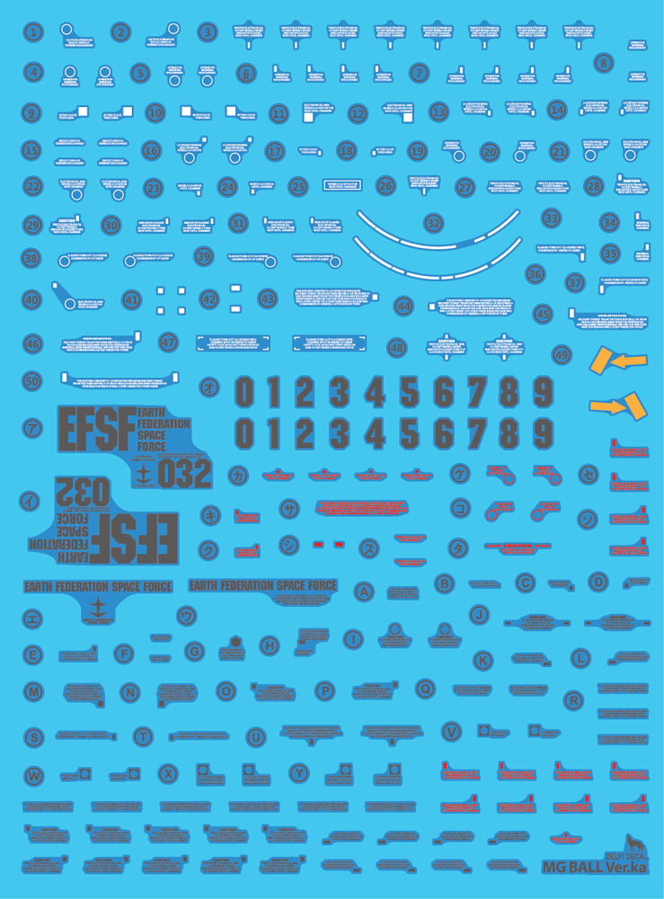 Delpi Decals: MG RB-79 Ball Ver.KA Water Decal - Trinity Hobby