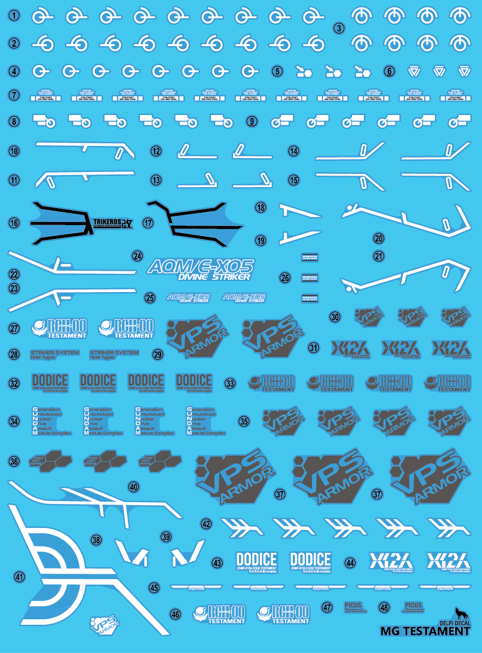 MG TESTAMENT WATER DECAL - Trinity Hobby