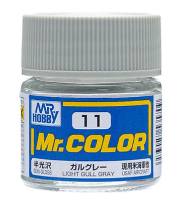 Mr Hobby: Mr. Color 11 - Light Gull Gray (Semi-Gloss/Aircraft) - Trinity Hobby