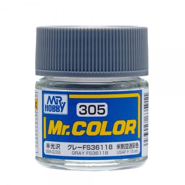 Mr Hobby: Mr. Color 305 - Gray FS36118 (Semi-Gloss/Aircraft) - Trinity Hobby