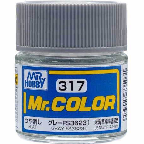 Mr Hobby: Mr. Color 317 - Gray FS36231 (Semi-Gloss/Aircraft) - Trinity Hobby