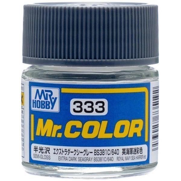 Mr Hobby: Mr. Color 333 - Extra Dark Seagray BS381C 640 (Semi-Gloss/Aircraft) (C333) - Trinity Hobby