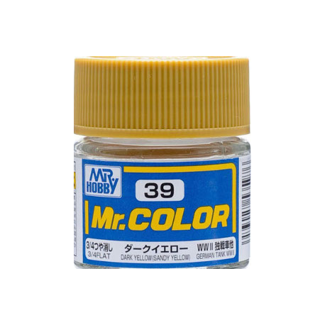 Mr Hobby: Mr. Color 39 - Dark Yellow (Sandy Yellow) (Flat/Tank) - Trinity Hobby