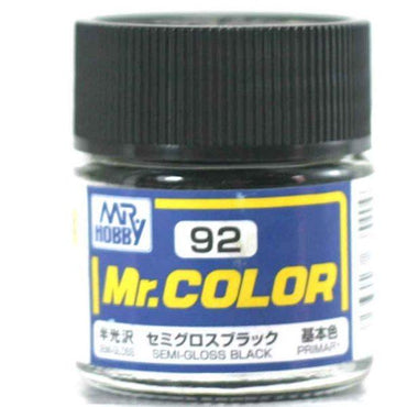 Mr Hobby: Mr. Color 92 - Semi Gross Black (Semi-Gloss/Primary) - Trinity Hobby