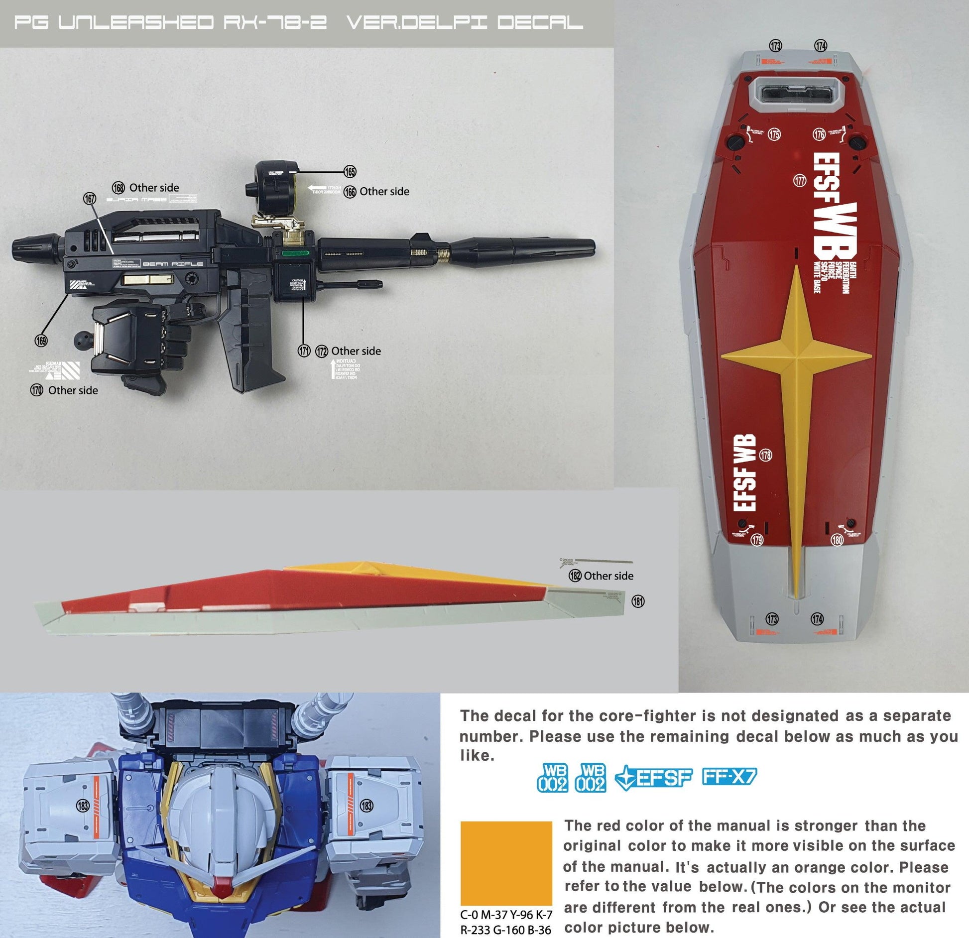 PG UNLEASHED RX-78-2 VER.DELPI HOLO (Polygonal patterns) WATER DECAL - Trinity Hobby