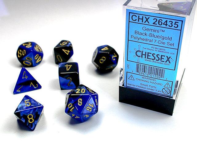 GEMINI 7-DIE SET BLACK-BLUE/GOLD - Trinity Hobby