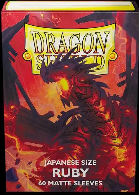 DRAGON SHIELD SLEEVES MATTE RUBY JAPANESE 60CT - Trinity Hobby