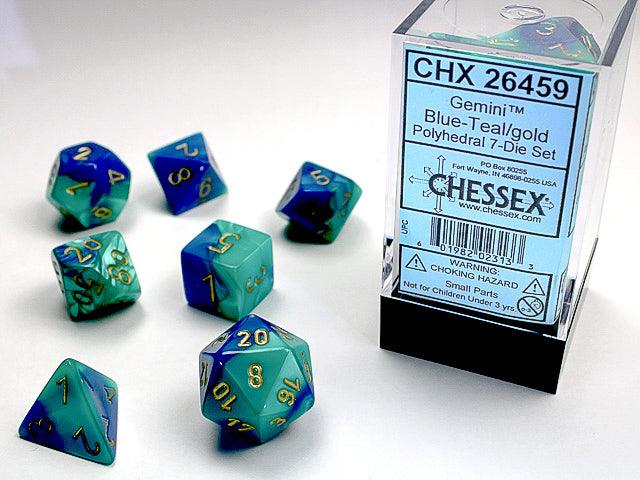 GEMINI 7-DIE SET BLUE-TEAL/GOLD - Trinity Hobby