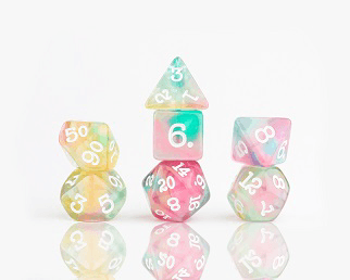 Sirius Dice OPAL GLAZE SHERBET 7-DIE SET - Trinity Hobby