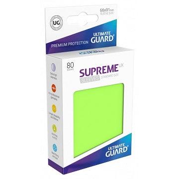Ultimate Guard SLEEVES SUPREME UX LT GREEN 80CT - Trinity Hobby