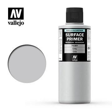 VALLEJO: SURFACE PRIMER GREY (200ML) - Trinity Hobby