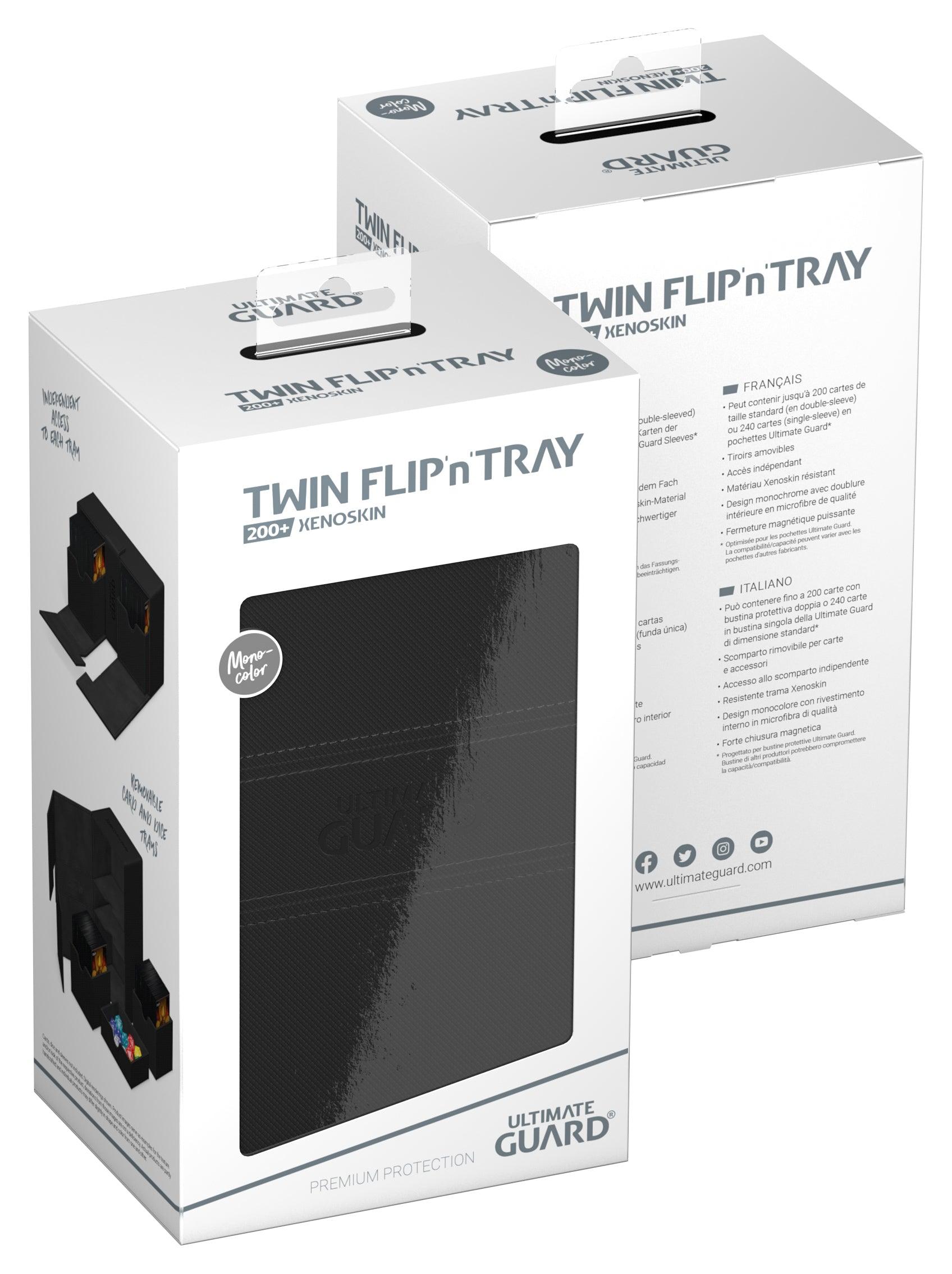 Ultimate Guard - TWIN FLIP N TRAY DECK CASE MONOCOLOR BLACK 200+ - Trinity Hobby