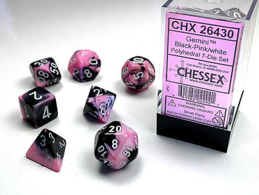 GEMINI 7-DIE SET BLACK-PINK/WHITE - Trinity Hobby