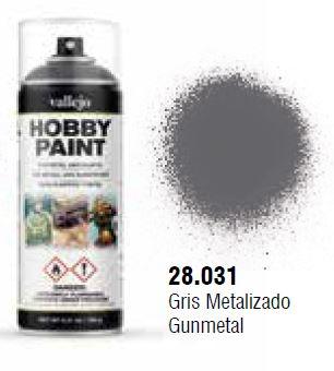 Vallejo Aerosol - Gunmetal 400ml - Trinity Hobby