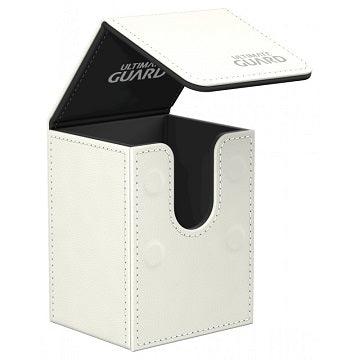 UG FLIP DECK CASE LEATHERETTE WHITE 80+ - Trinity Hobby