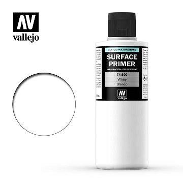 VALLEJO: SURFACE PRIMER WHITE (200ML) - Trinity Hobby