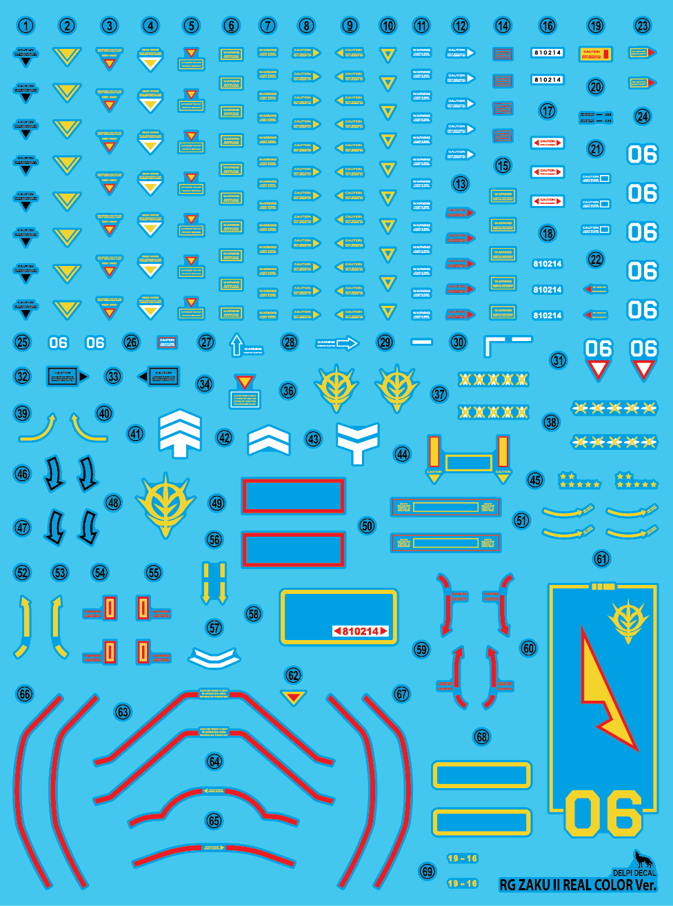 RG ZAKU REAL COLOR WATER DECAL - Trinity Hobby