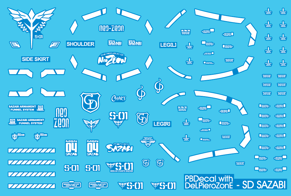 SD SAZABI LUMINOUS WATER DECAL - Trinity Hobby