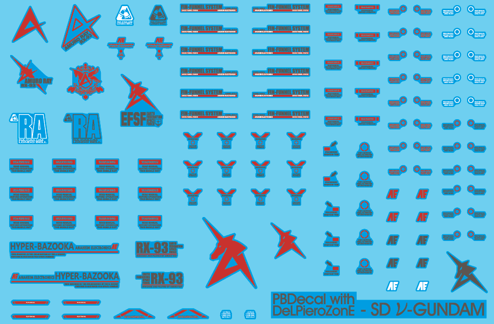 SD RX-93 NU WATER DECAL - Trinity Hobby