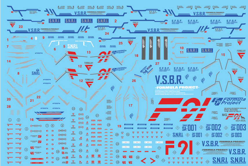 MG F91 WATER DECAL - Trinity Hobby